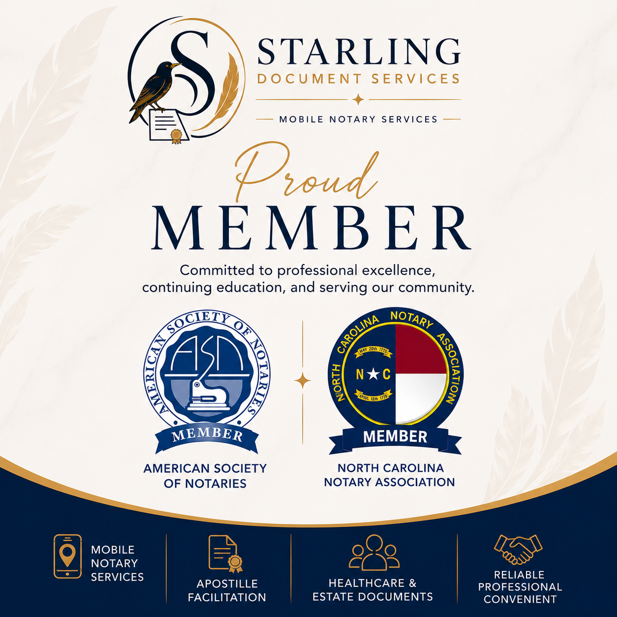 Starling Document Services professional membership credential card